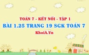 Bài 1.25 trang 19 SGK Toán 7 tập 1 Kết nối tri thức